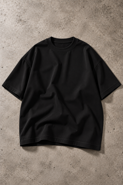 Μαύρο Oversized T Shirt σε Τσιμέντο